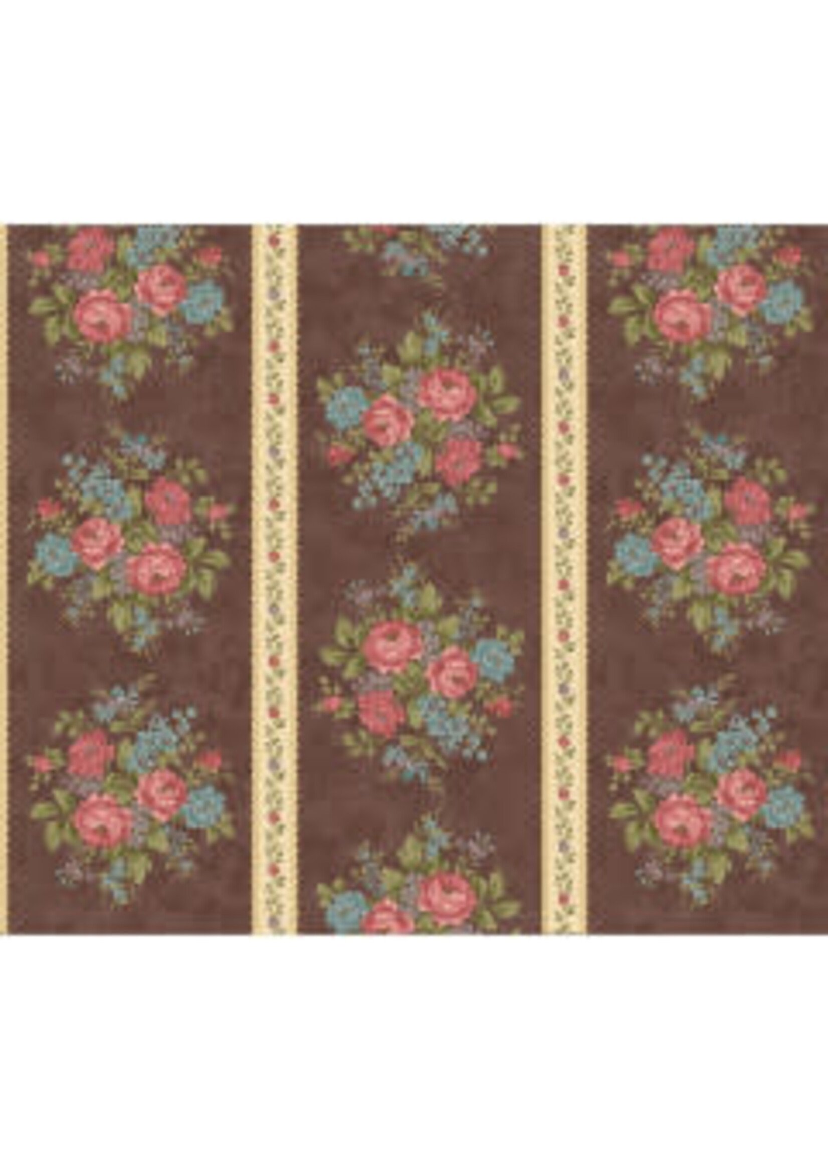 Marcus Fabrics Country Clare - Border - Brown - Coupon - 95 cm x 110 cm