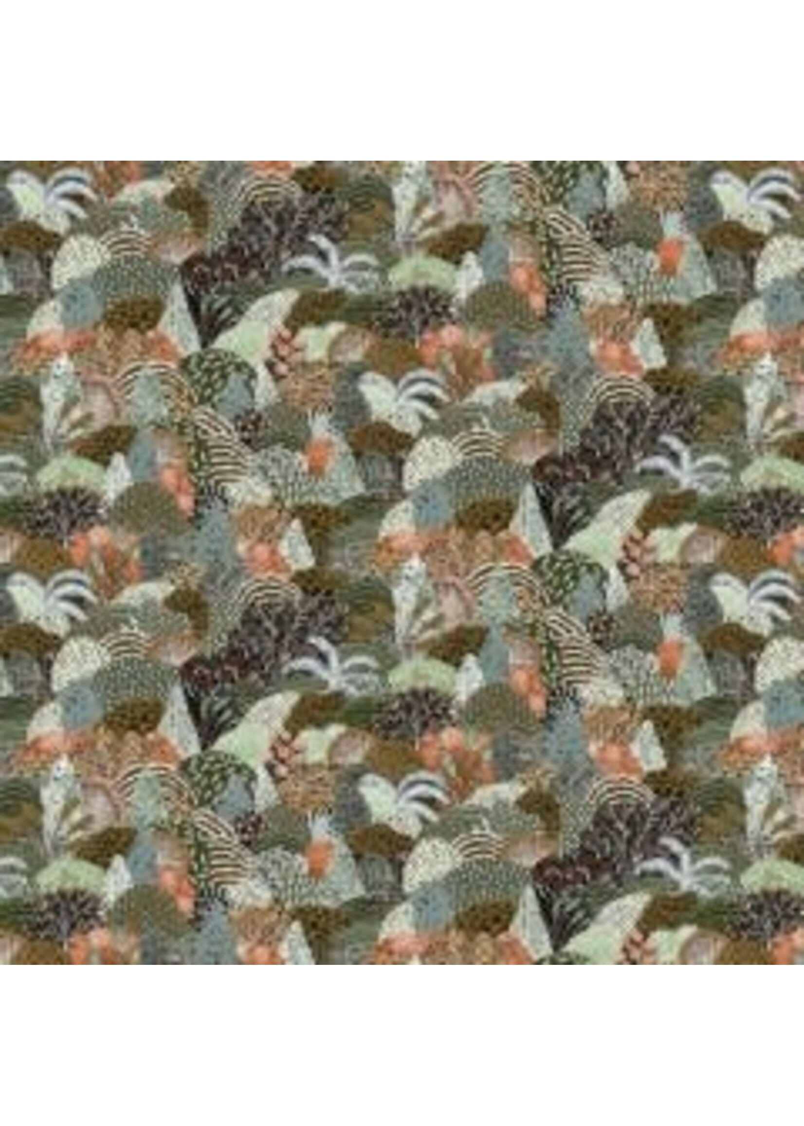 Figo Fabrics After The Rain - Packed Trees in Green - Coupon - 95 cm x 110 cm