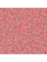 Benartex Studio Wander Lane - Snowdrop - Coral - Coupon - 100 cm x 110 cm