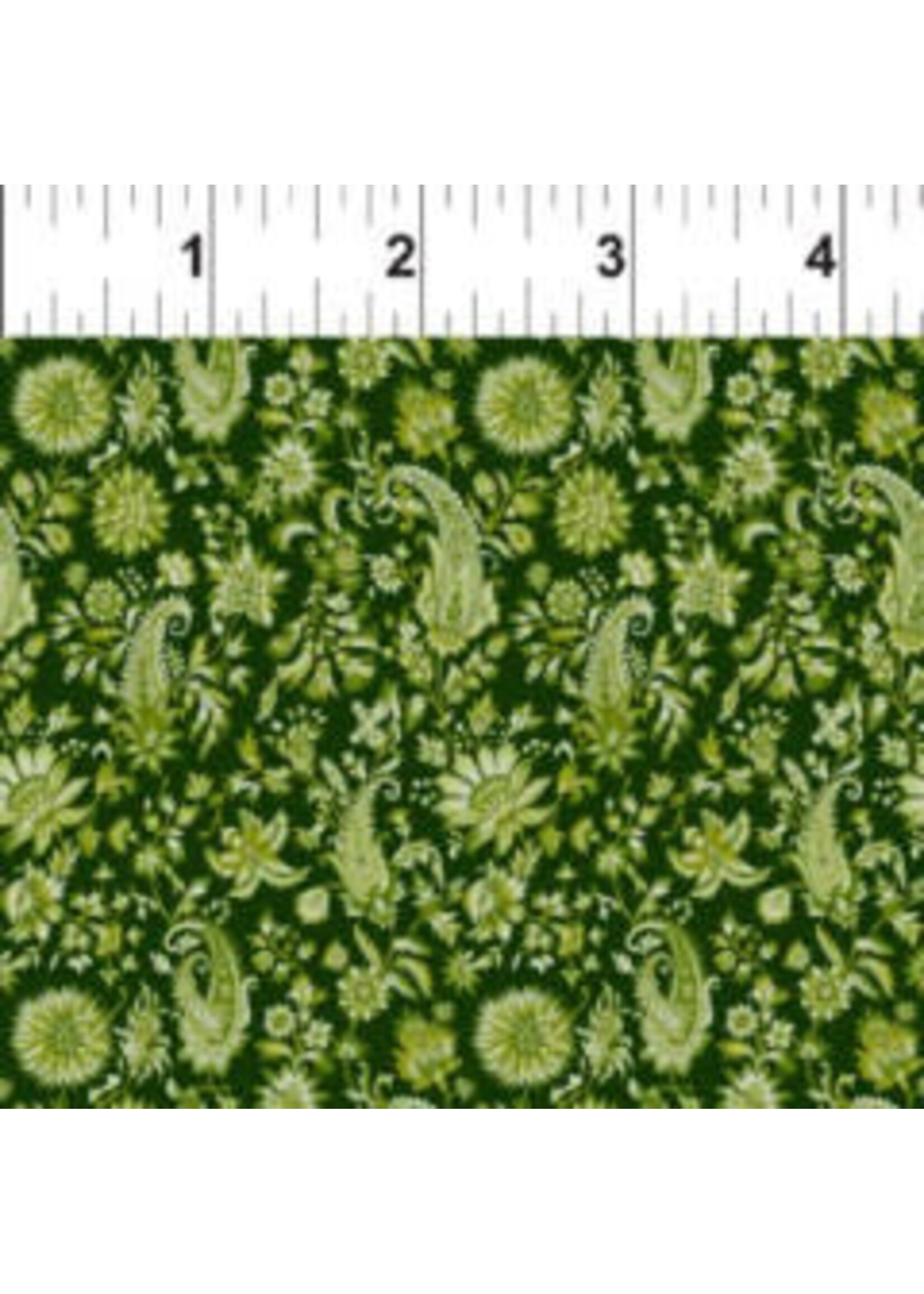 In The Beginning Garden Delights III - Paisley Green - Coupon - 50 cm x 110 cm
