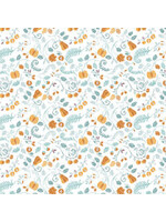 Camelot Fabrics Autumn Impressions - Oogst - Wit - Coupon - 85 cm x 110 cm