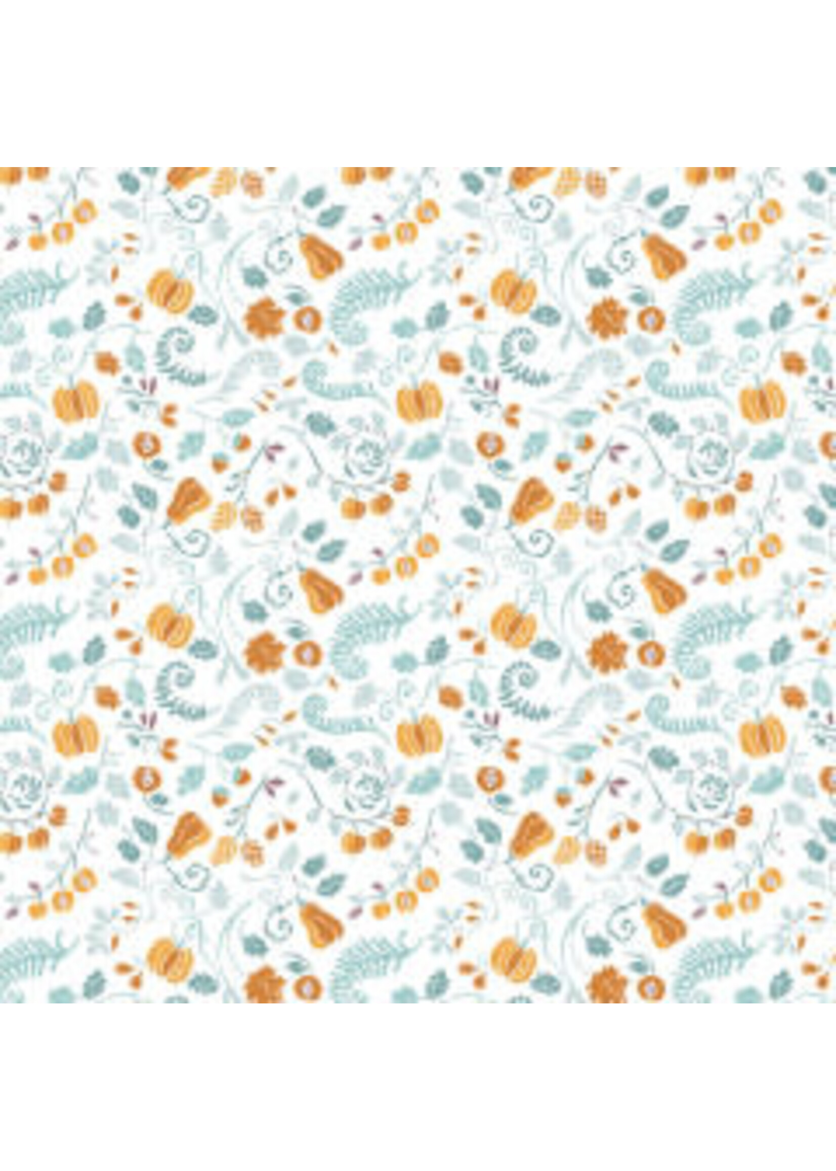 Camelot Fabrics Autumn Impressions - Oogst - Wit - Coupon - 85 cm x 110 cm