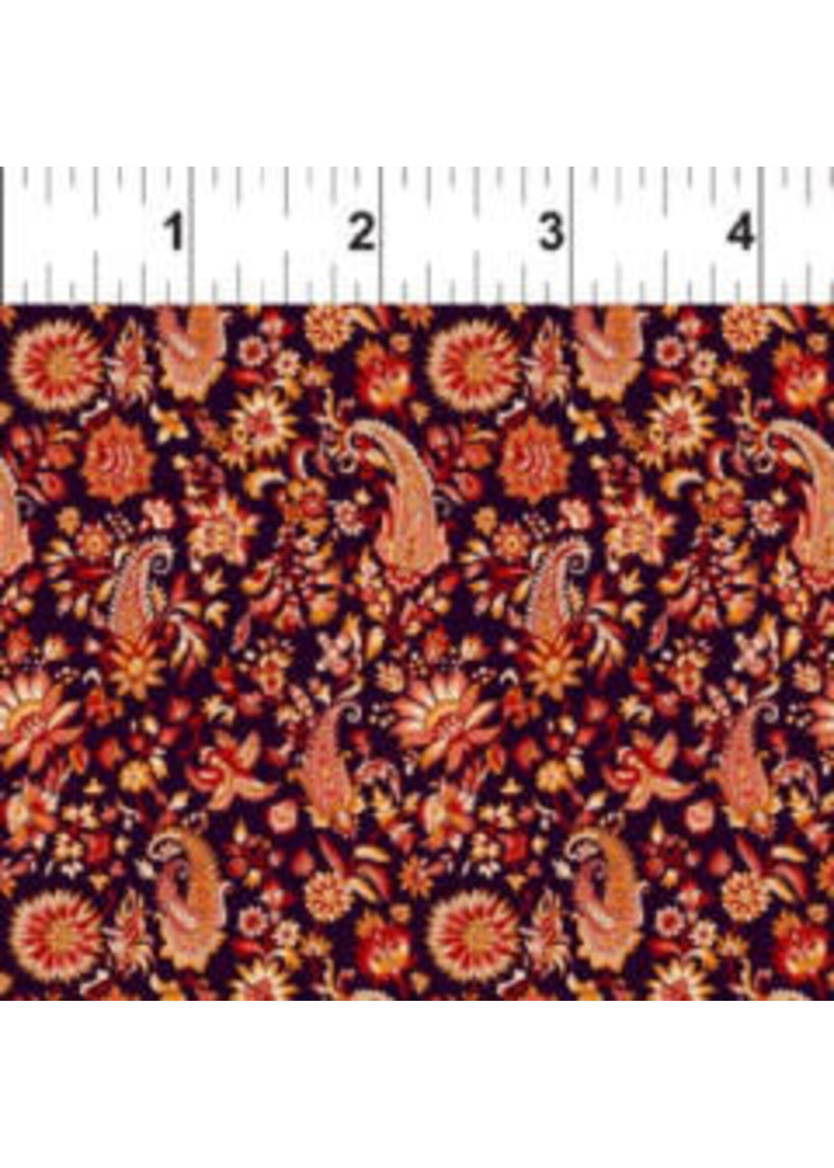 In The Beginning Garden Delights - Paisley - Red - Coupon - 100 cm x 110 cm