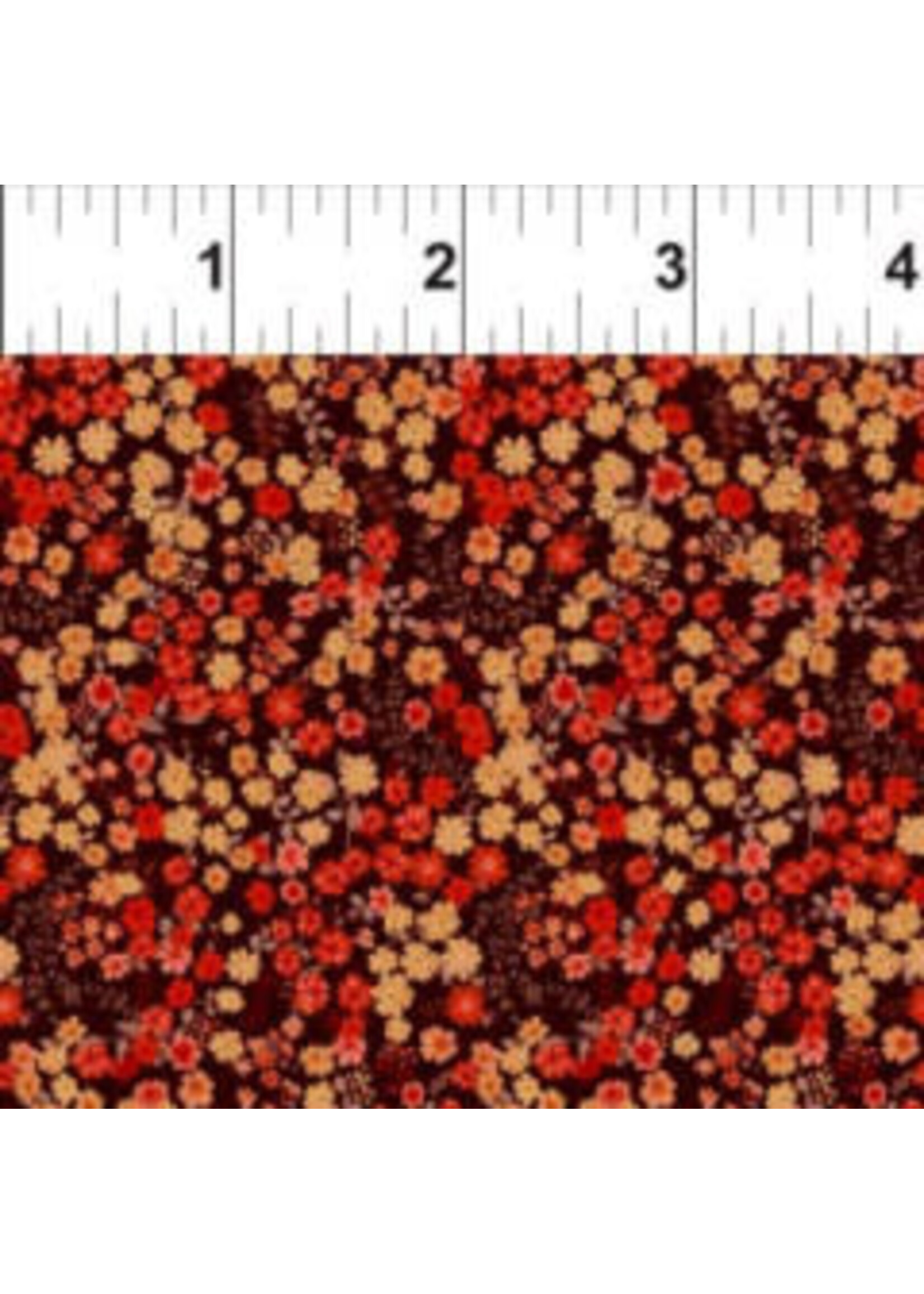 In The Beginning Garden Delights - Petite Posies - Red - Coupon - 100 cm x 110 cm