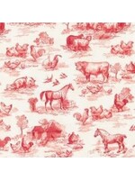 Robert Kaufman Down On The Farm - Red - Digital - Coupon - 100 cm x 110 cm