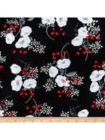 Kanvas Studio Poppy Bouquets - Black - Coupon - 75 cm x 110 cm