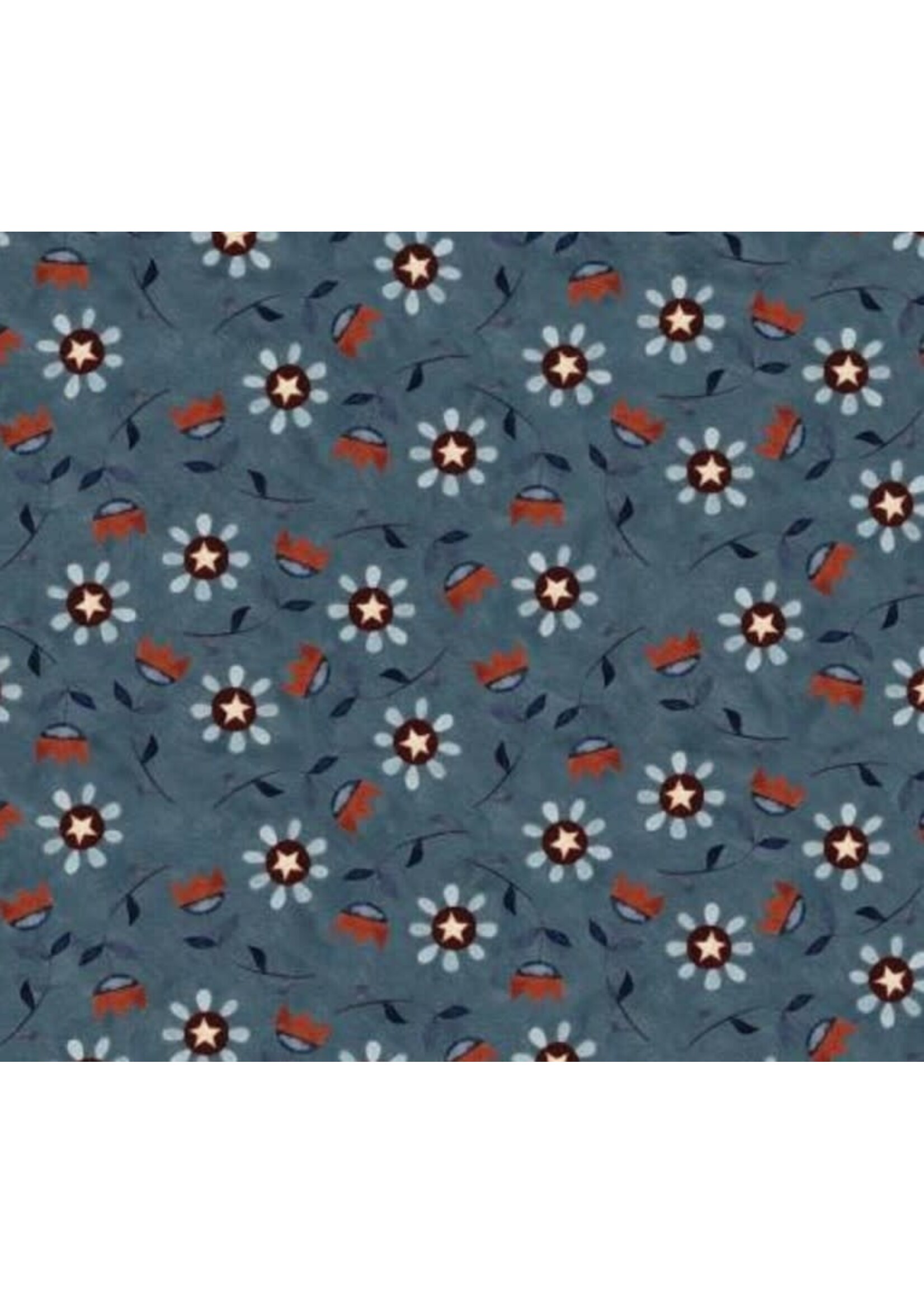 Bright Stars Floral - Blue - Coupon - 100cm x 110cm