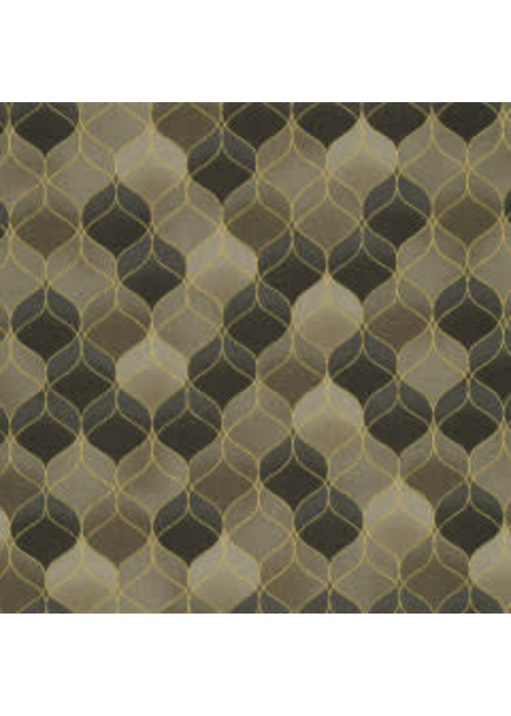 Stof Fabrics Christmas Wonders - Geo - Walnut Gold - Coupon - 100 cm x 110 cm