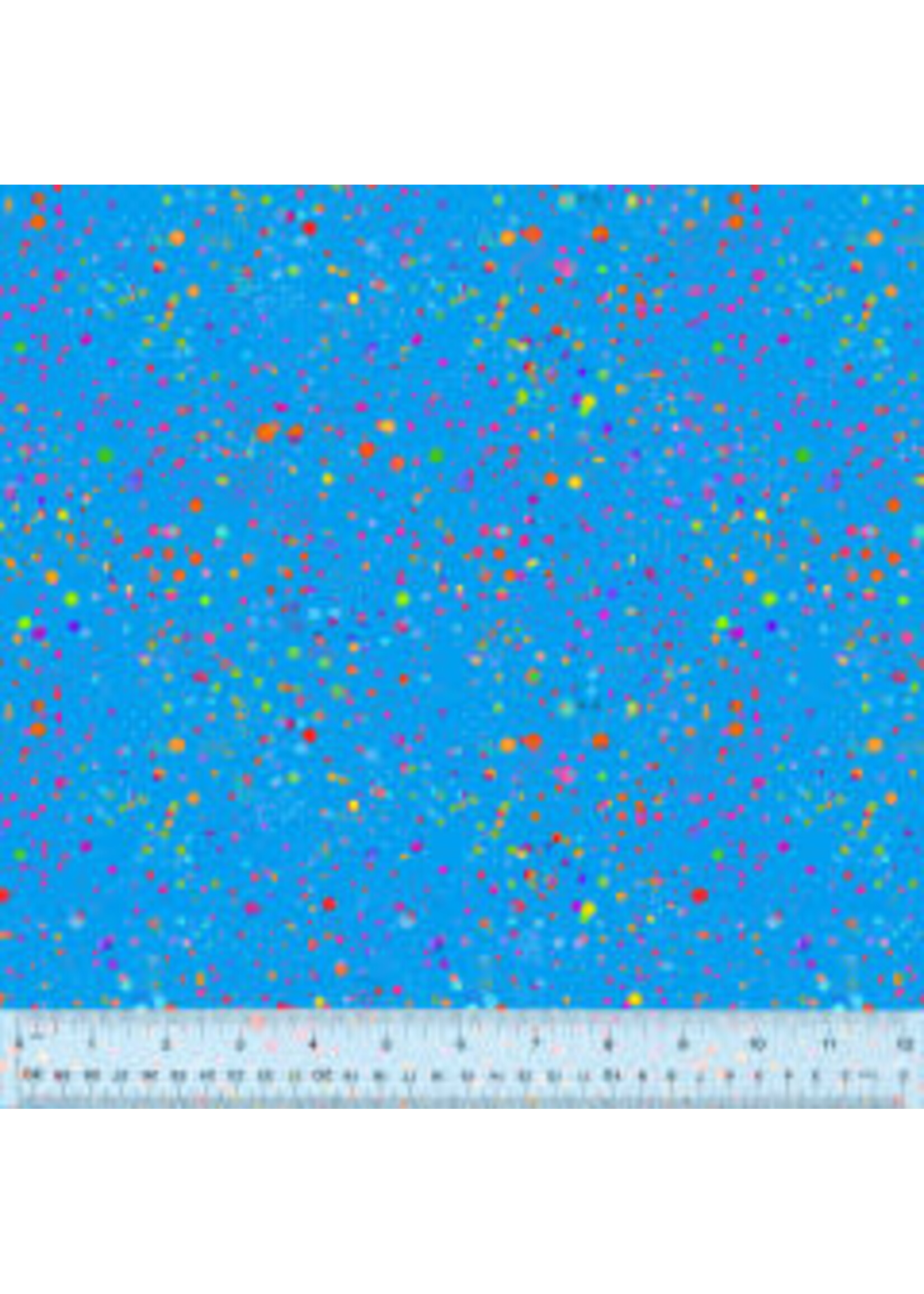 Windham Fabrics Catsville - Splatter - Electric Blue - Coupon - 75 cm x 110 cm