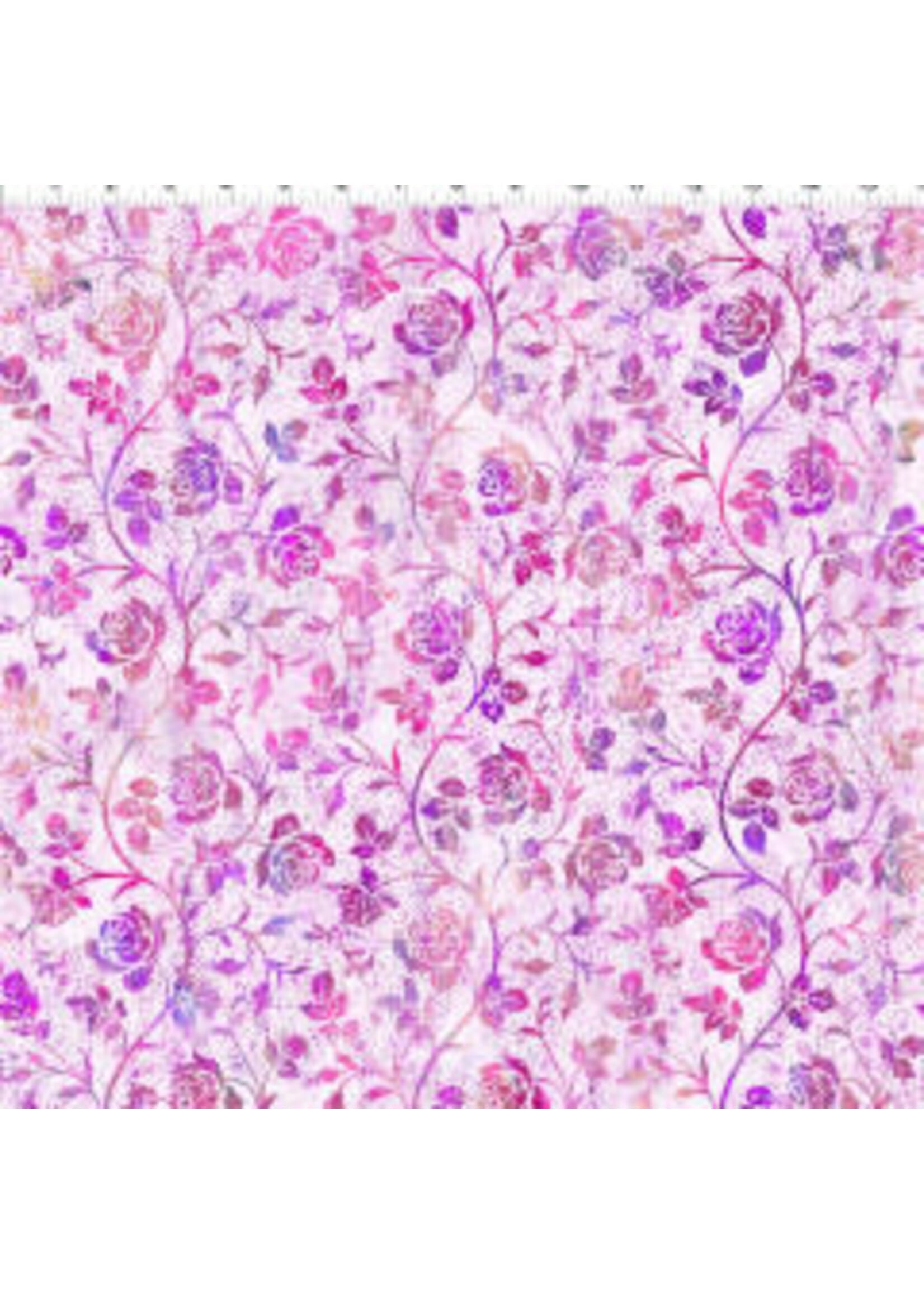 In The Beginning Halcyon II - Roses - Pink - 22HN3 - Coupon - 85 cm x 110 cm