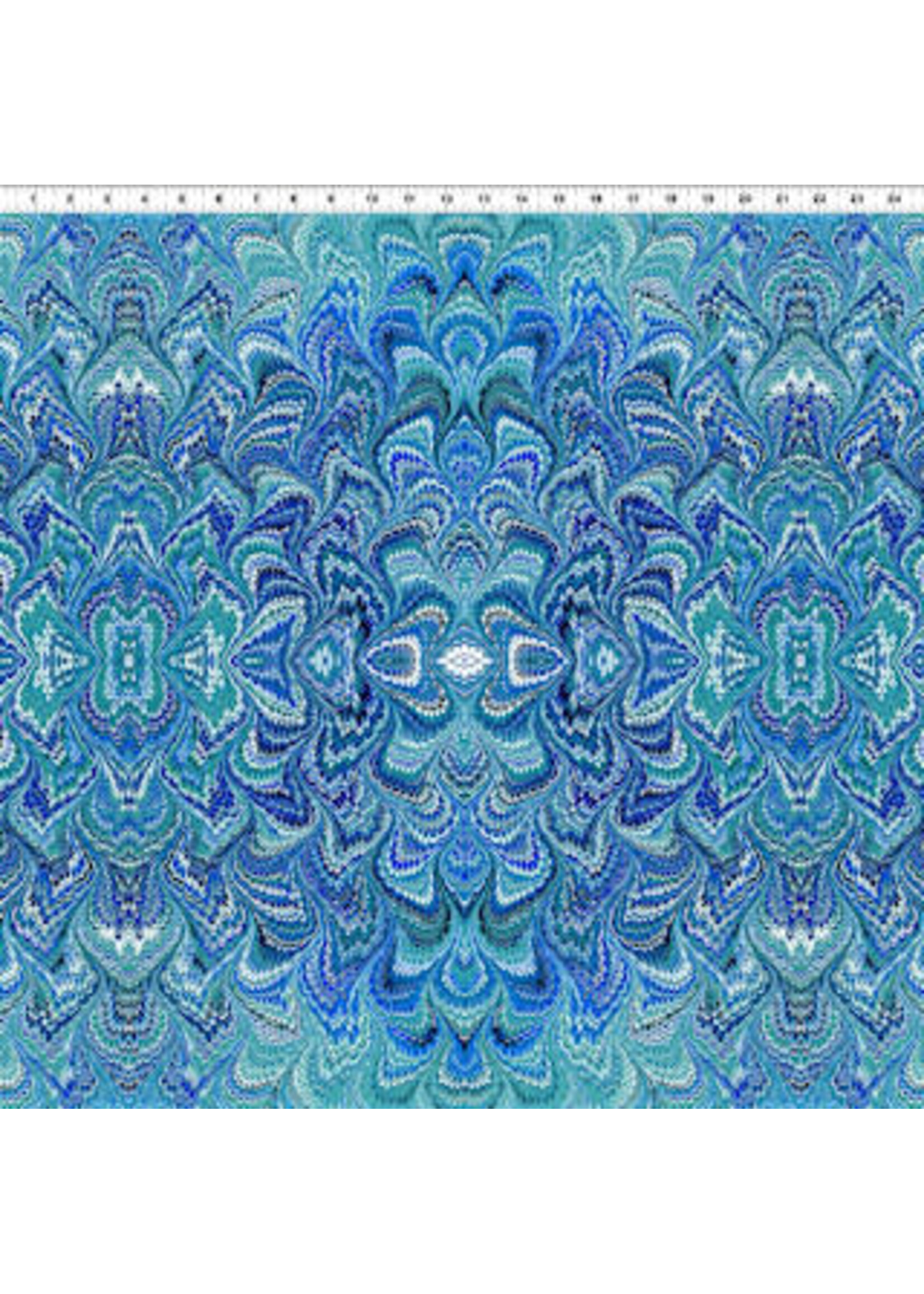 In The Beginning Marble Essence - Verona - Teal - Coupon - 100 cm x 110 cm