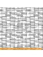 Windham Fabrics Makers Collage - Trellis - White - Coupon - 100 cm x 110 cm