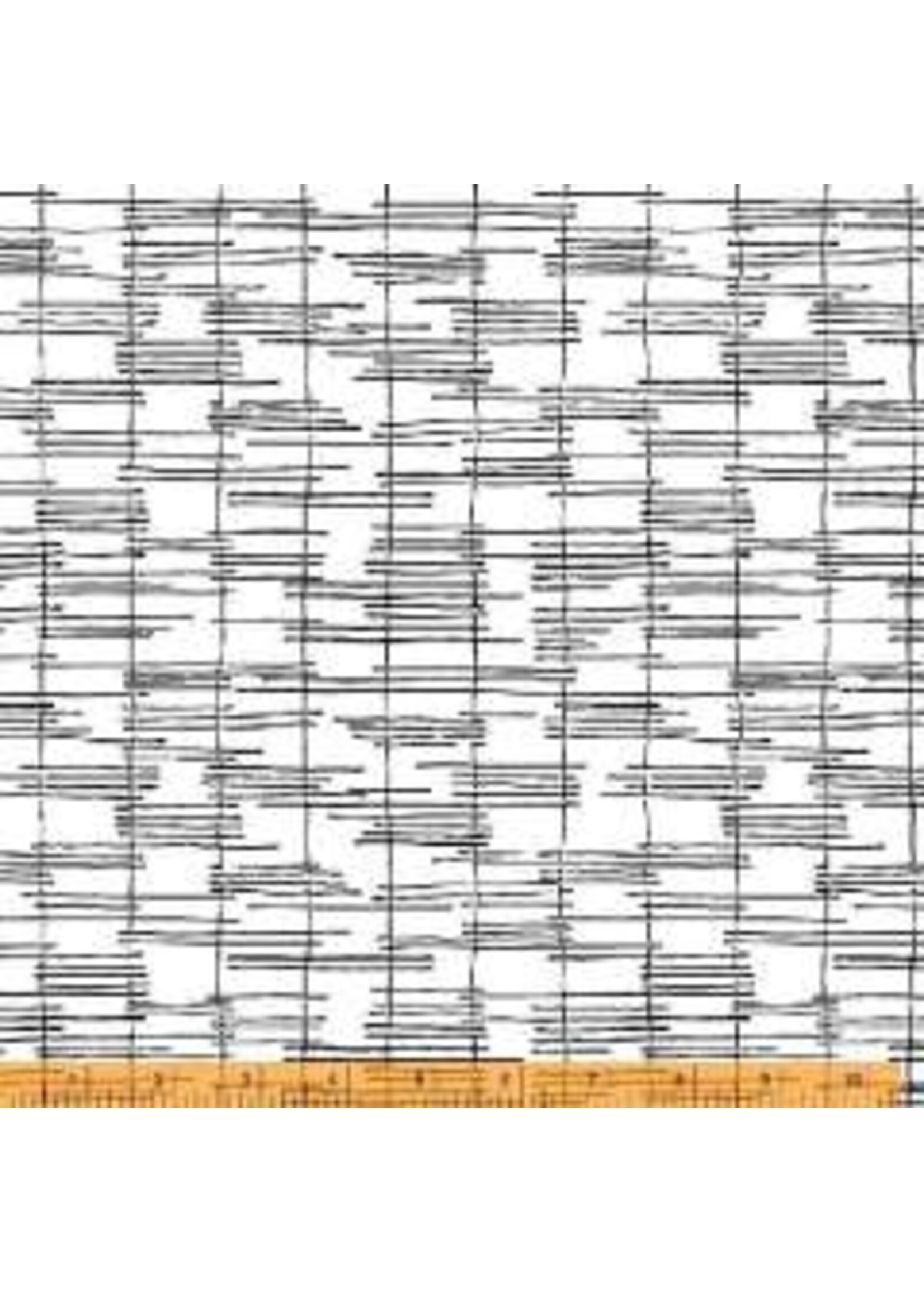 Windham Fabrics Makers Collage - Trellis - White - Coupon - 100 cm x 110 cm