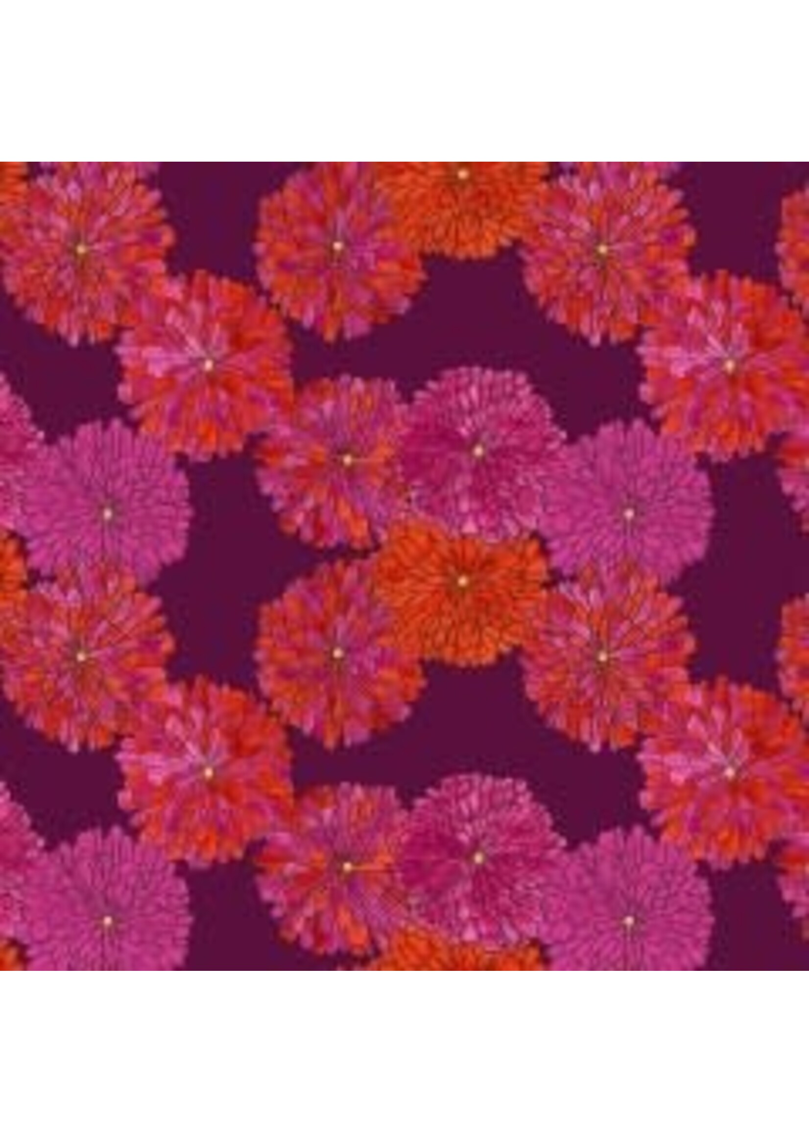 Windham Fabrics Happy Chance - Mums - Plum - Coupon - 40 cm x 110 cm