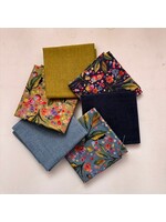Hoffman Fabrics Stofpakket - Whimsical Flower Garden - Olive - 6 Long Eights
