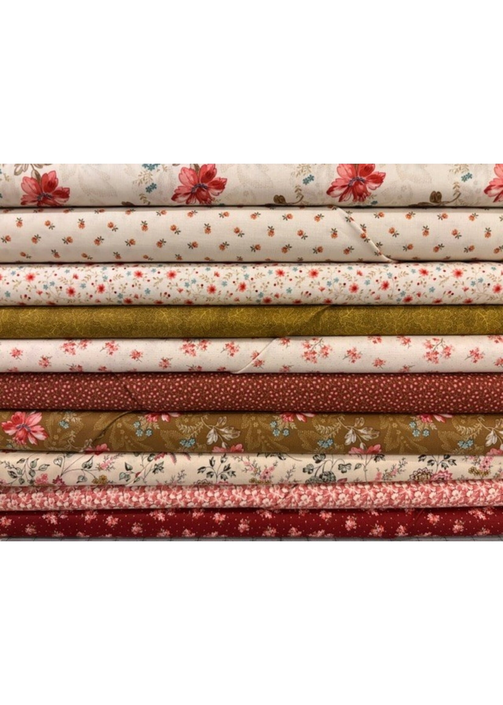 Laundry Basket Quilts Stofpakket - Jasje - Edyta Sitar Rood - 10 LQ+ 1 FQ