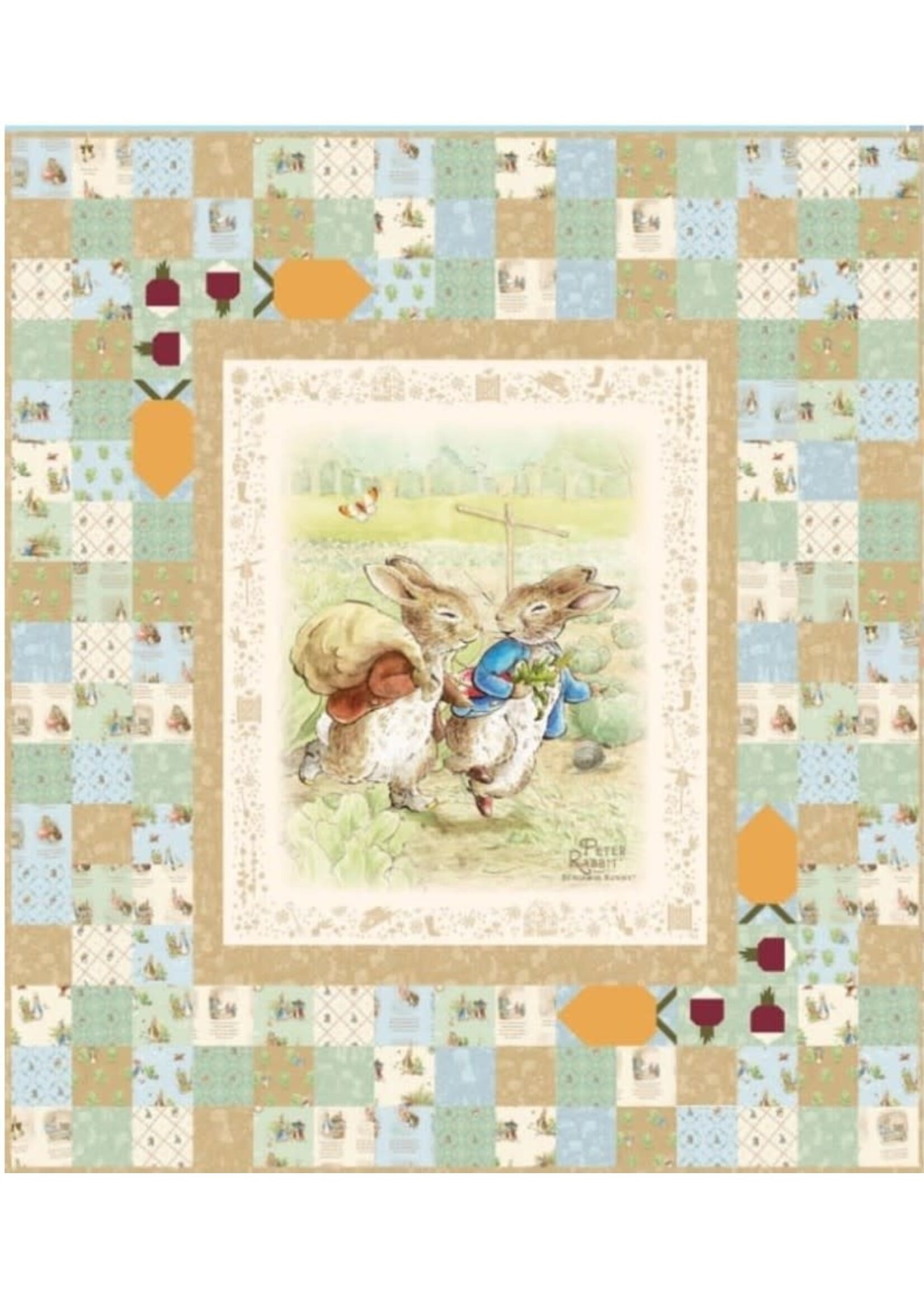 Riley Blake Designs Peter Rabbit & Benjamin Bunny Peter's Garden Adventures - Kit - Zonder Layer cake
