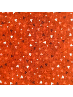 Stof Fabrics Quilting Rainbow - Hearts - Red - Coupon - 95 cm x 110 cm