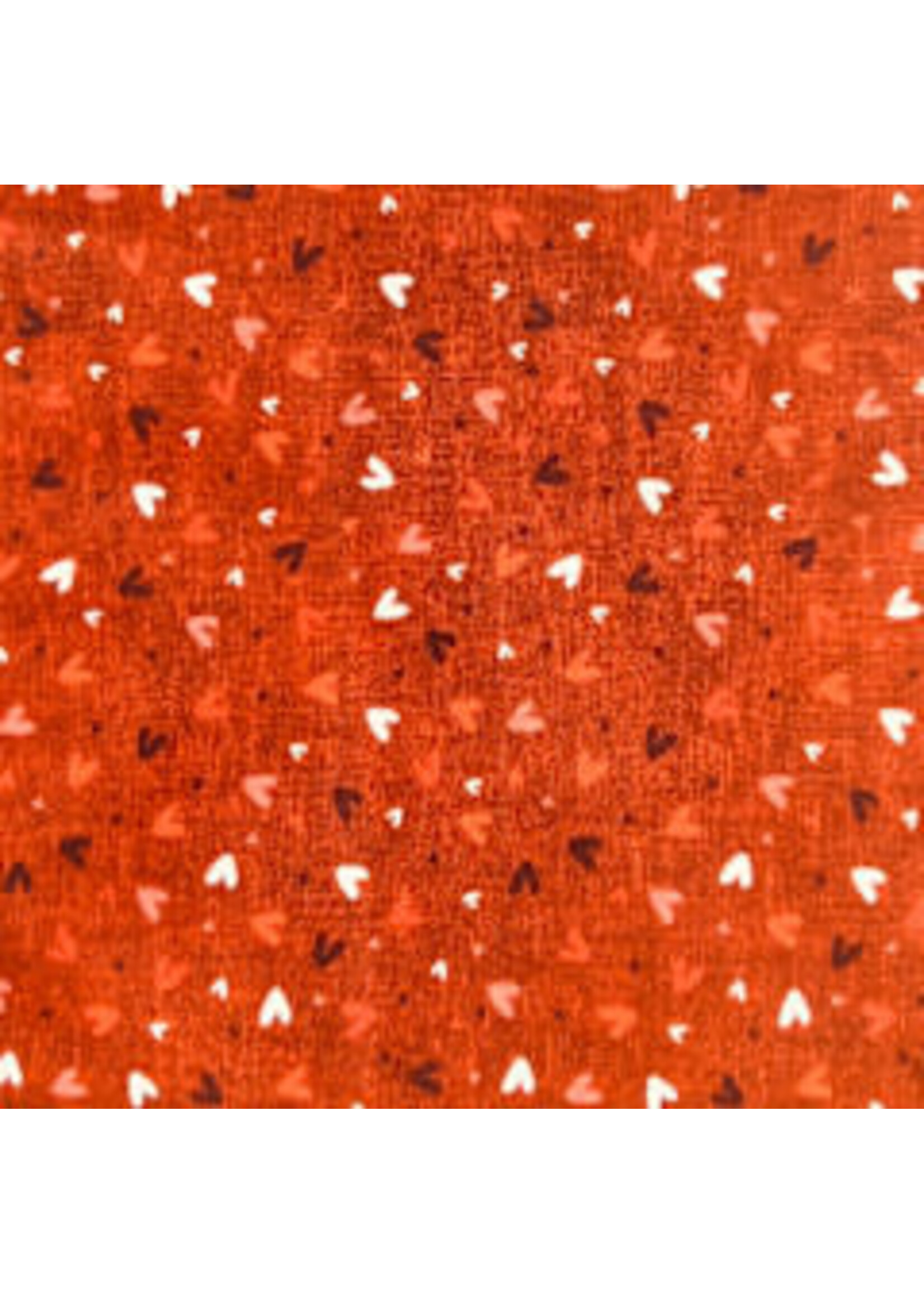 Stof Fabrics Quilting Rainbow - Hearts - Red - Coupon - 95 cm x 110 cm