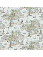 Makower High Tide - Harbour View - Light Blue - Coupon - 90 cm x 110 cm