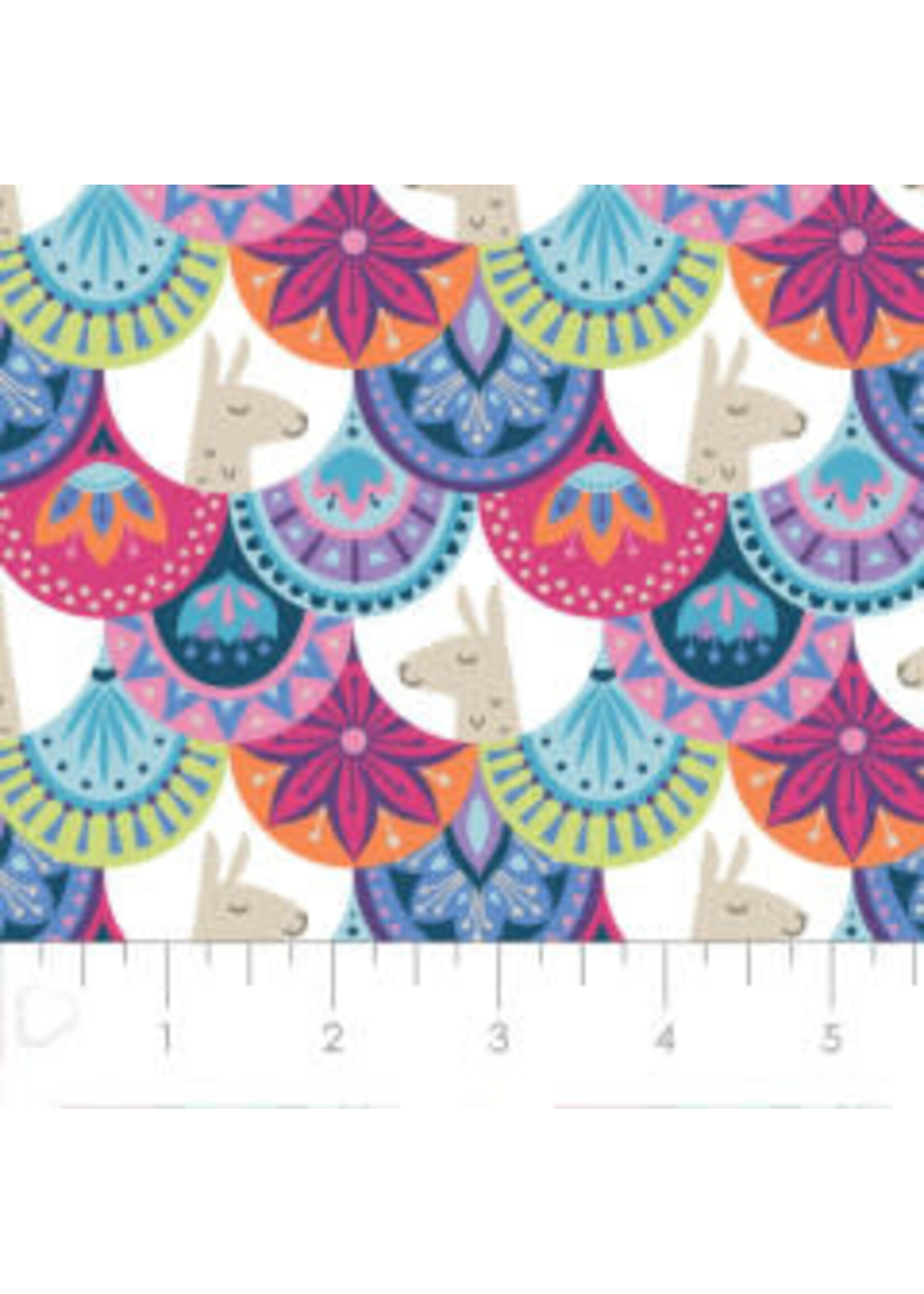 Camelot Fabrics Lama Drama - Multi - Coupon - 55 cm x 110 cm