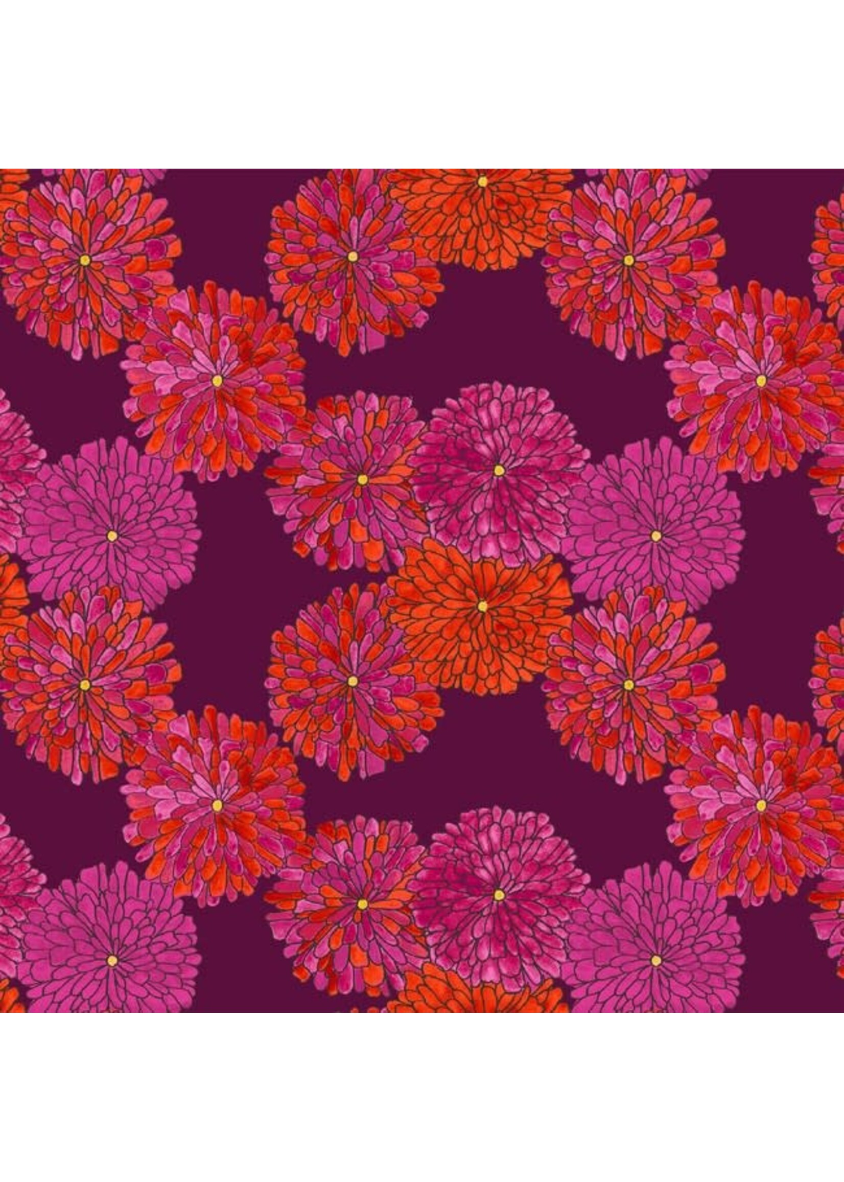Windham Fabrics Happy Chance - Mums - Plum
