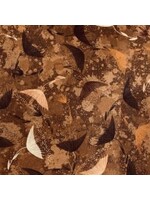 Stof Fabrics Flowers in the Wind - Brown - Coupon - 90 cm x 110 cm