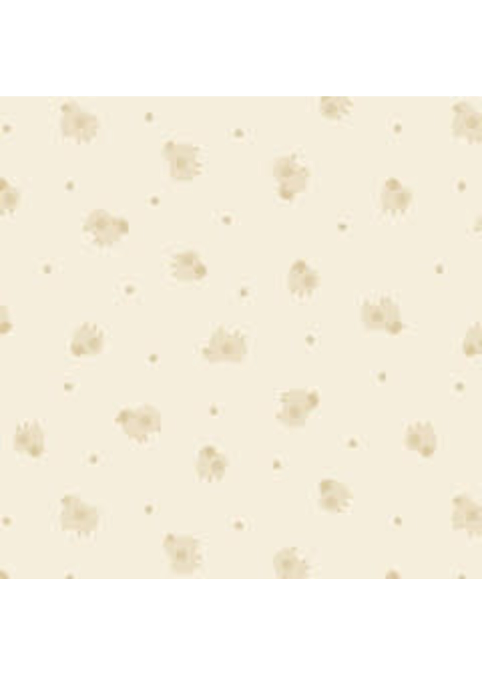 Marcus Fabrics Woolly Whims - Sheepies - Cream - Coupon - 95 cm x 110 cm
