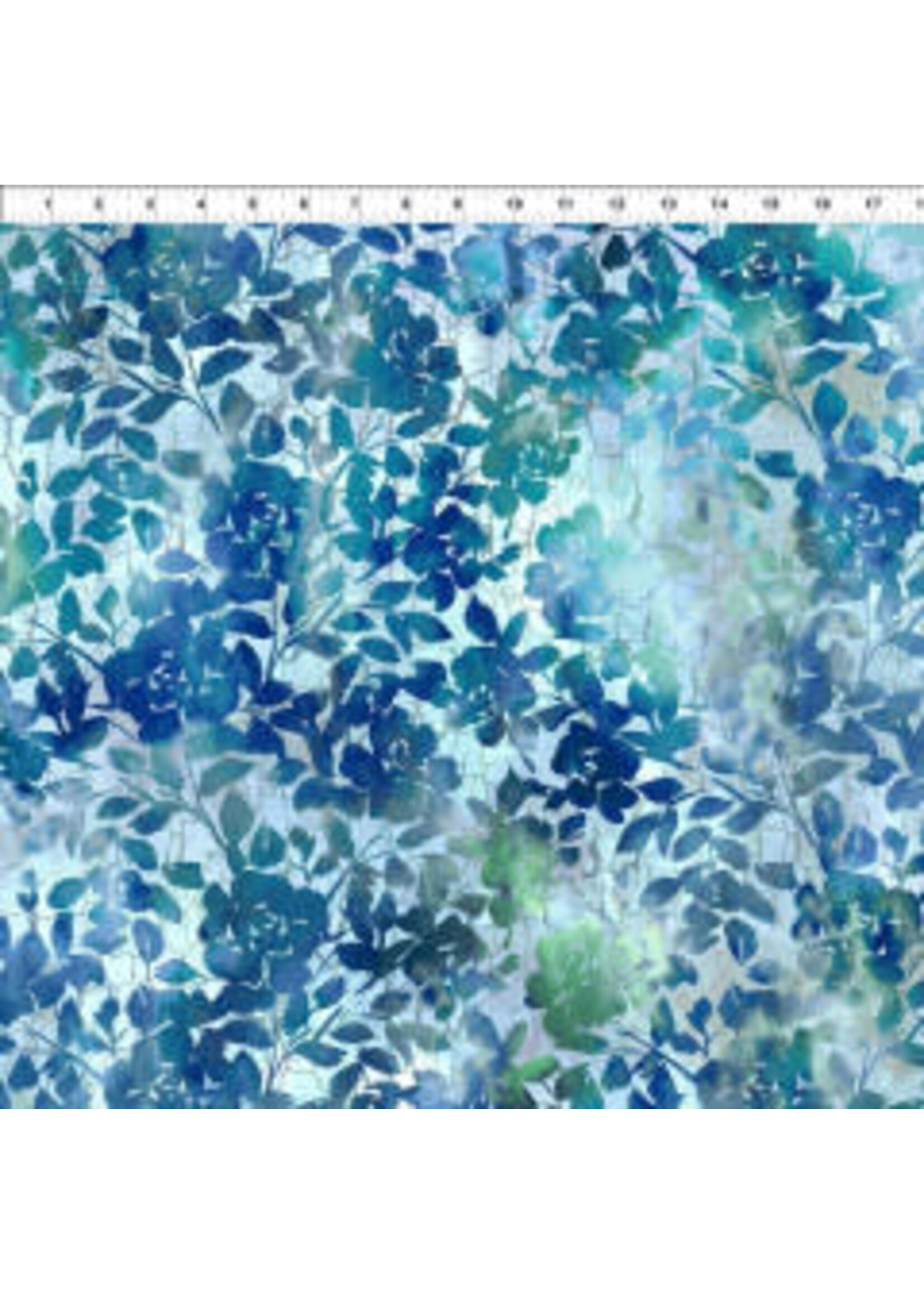 In The Beginning Haven - Roses - Blue - 3HVN2 - Coupon - 85 cm x 110 cm