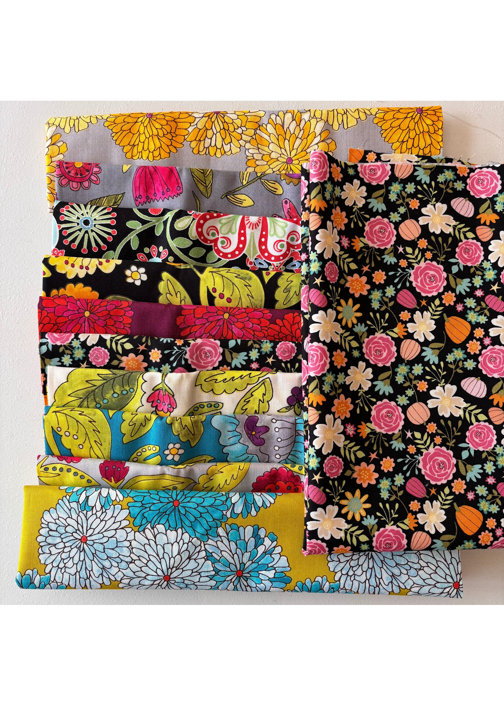 Stofpakket - Jasje - Flower Power - 10 LQ+ 1 FQ