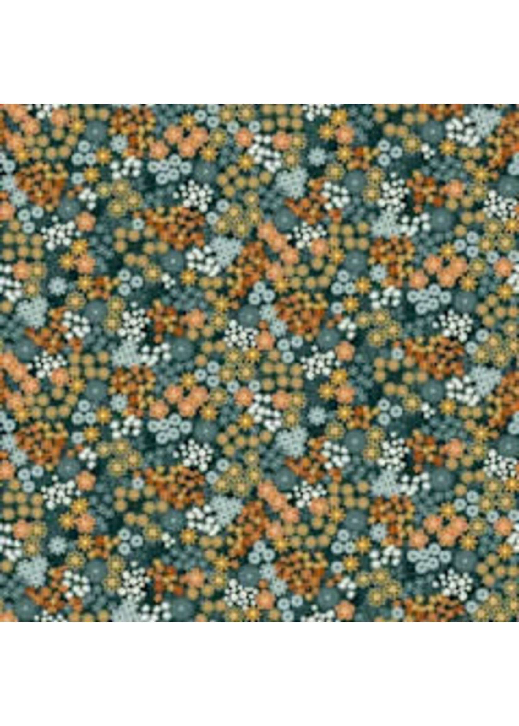 Makower Revival - Meadow Blue - Coupon - 80 cm x 110 cm