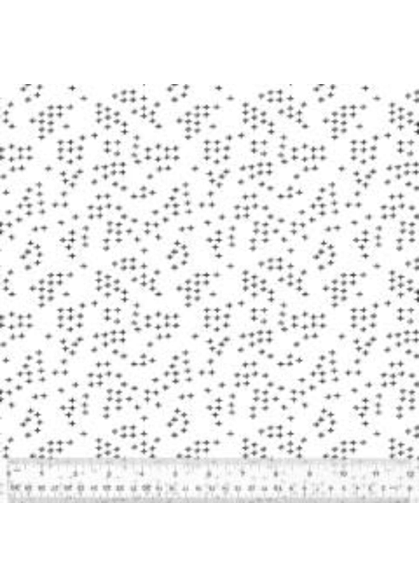 Windham Fabrics Pen and Ink - Stitch - White - Coupon - 60 cm x 110 cm