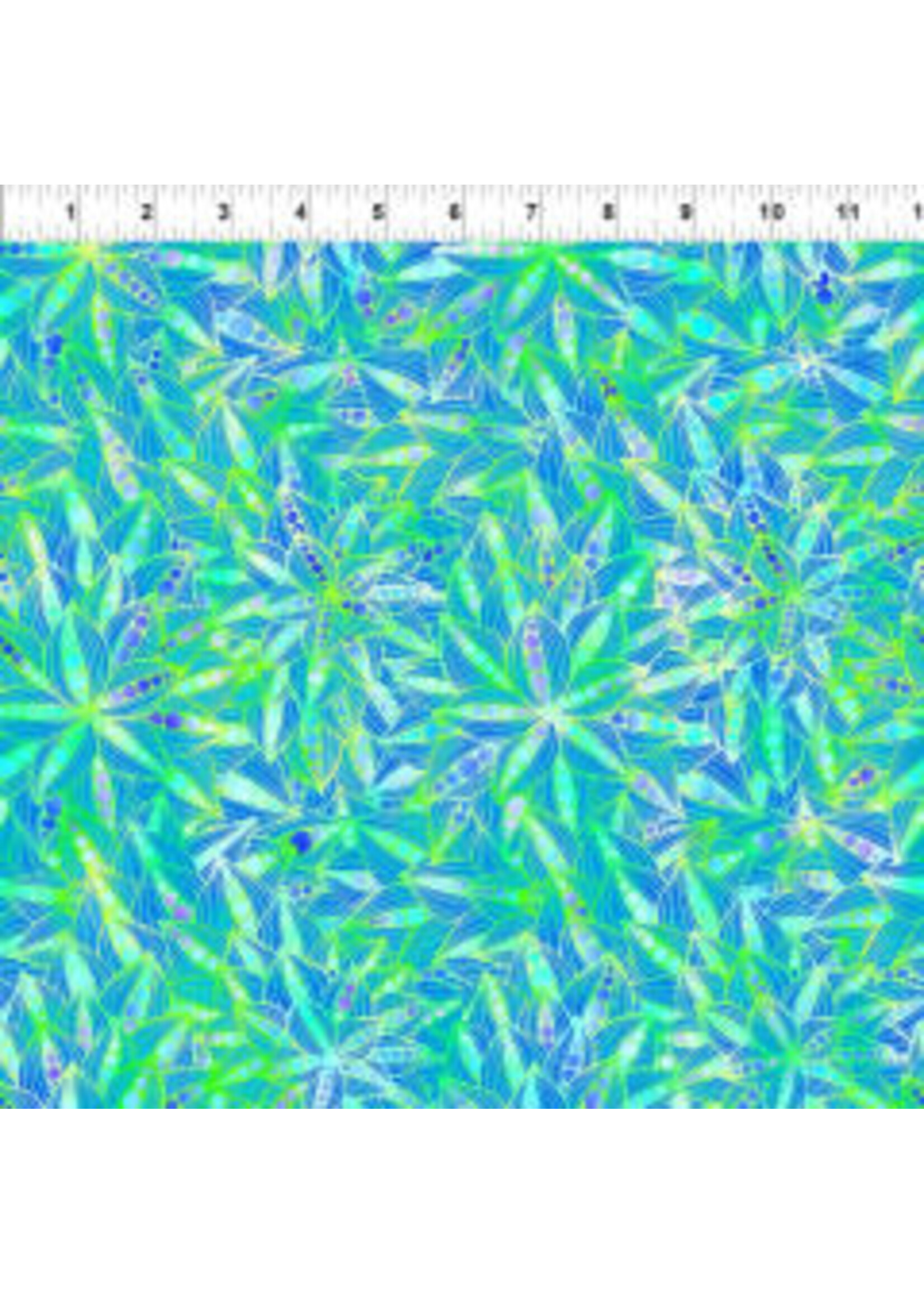 In The Beginning Dazzle - Bloom - Blue - Coupon - 40 cm x 110 cm