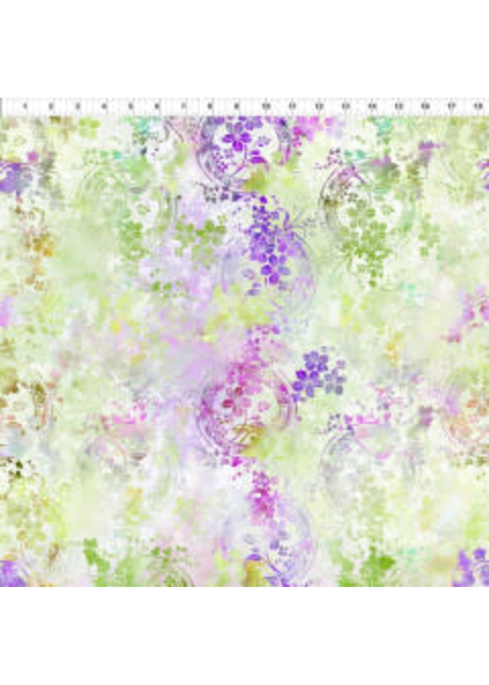 In The Beginning Garden of Dreams - Ivy Rings - Soft Green - Coupon - 100 cm x 110 cm