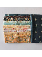Stofpakket - Jasje - Poppie Cotton geel / pastel teal  - 10 LQ+ 1 FQ