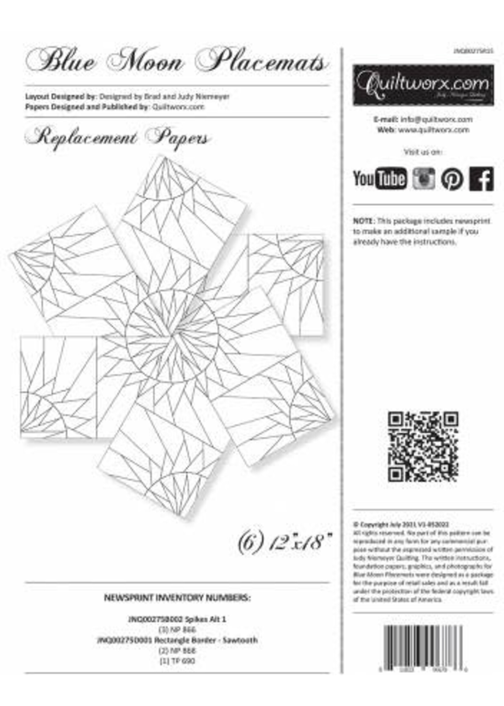 Timeless Treasures Blue Moon - Placemats - Replacement Papers