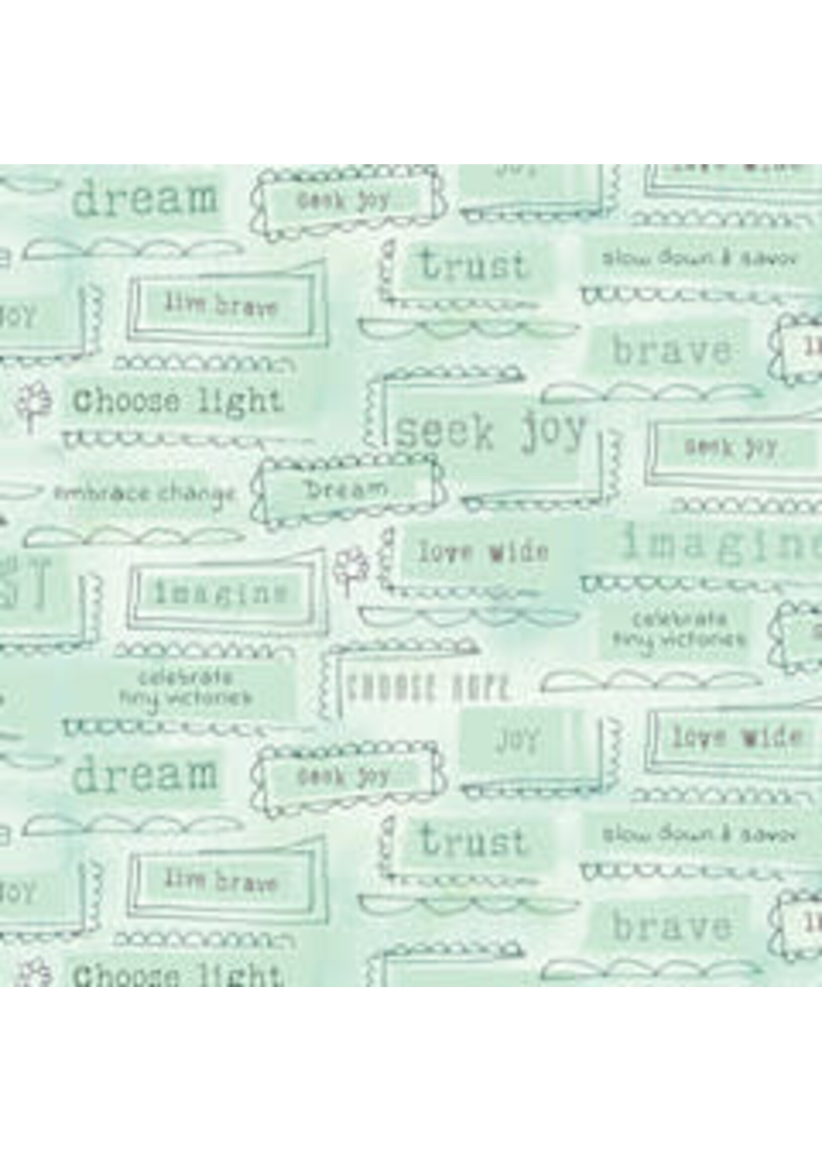 Benartex Studio Inspired Heart - Inspirations - Turquoise - Coupon - 100 cm x 110 cm
