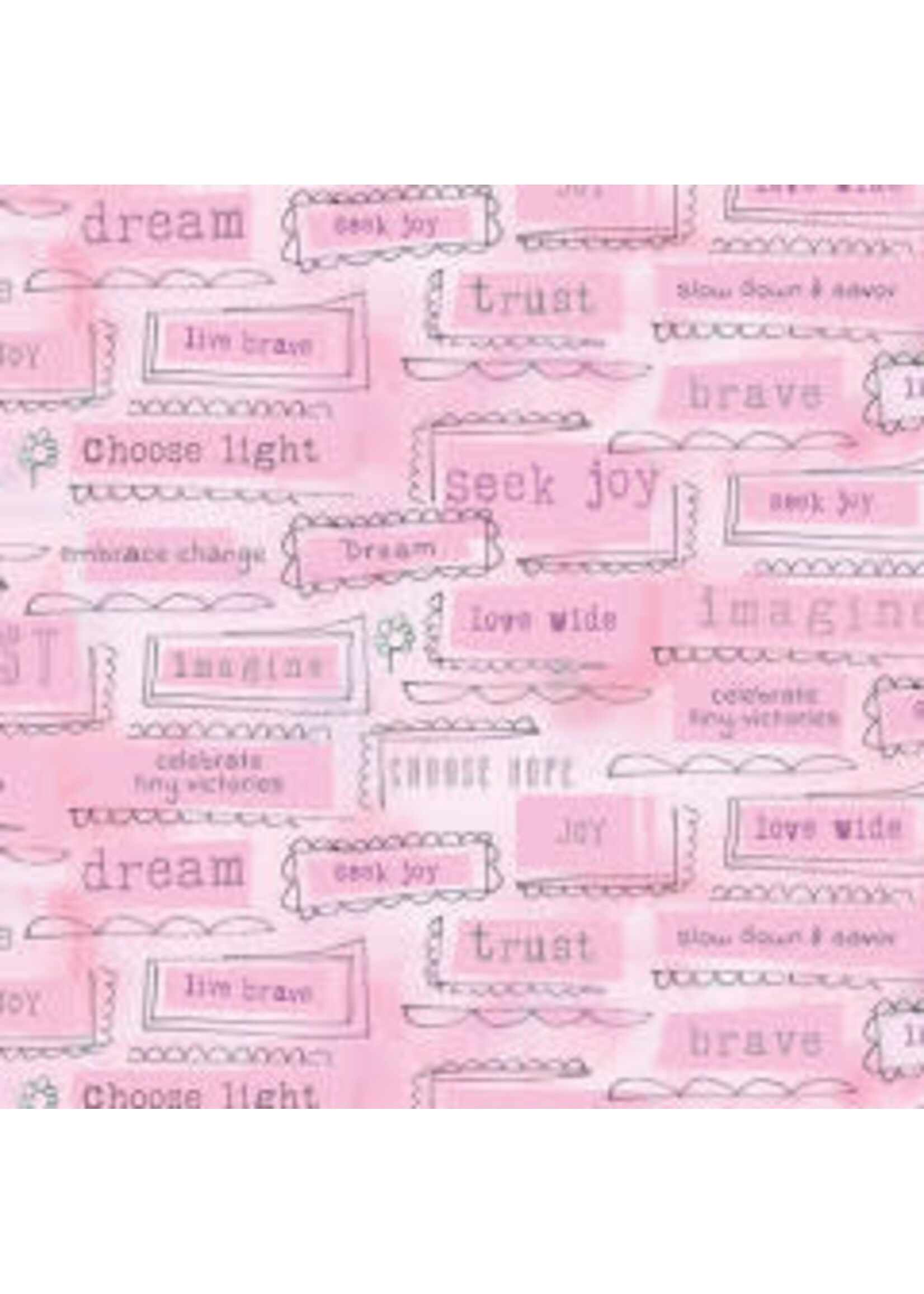 Benartex Studio Inspired Heart - Inspirations - Rose - Coupon - 100 cm x 110 cm