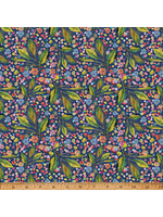 Hoffman Fabrics Whimsical Flower Garden - Navy - W5539-19 - Coupon - 90 cm x 110 cm