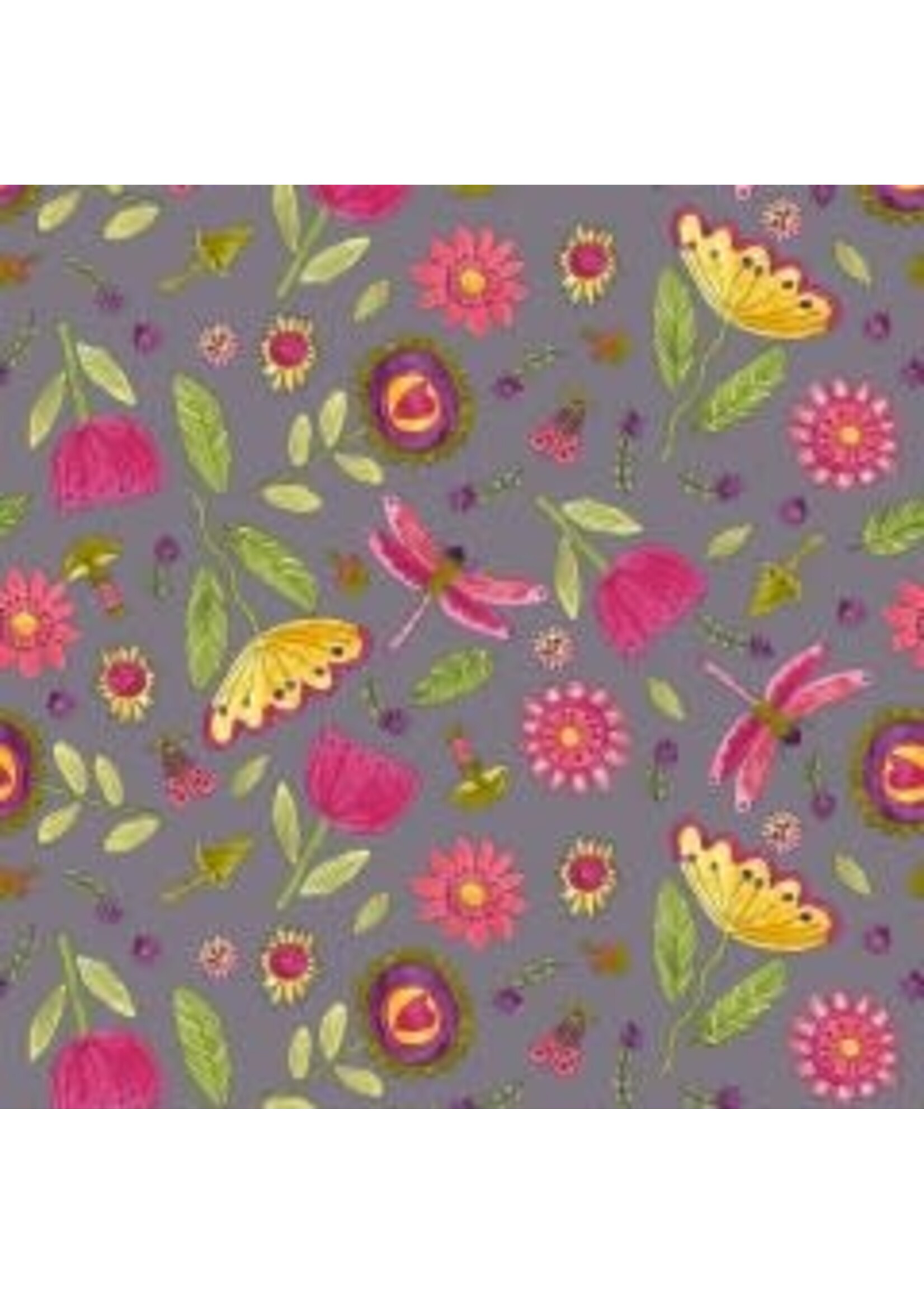 Windham Fabrics Happy Chance - Field - Dark Grey - Coupon - 80 cm x 110 cm
