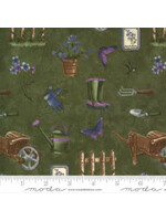 Moda Fabrics Violet Hill - Elements Gardening - Moss - Coupon - 100 cm x 110 cm