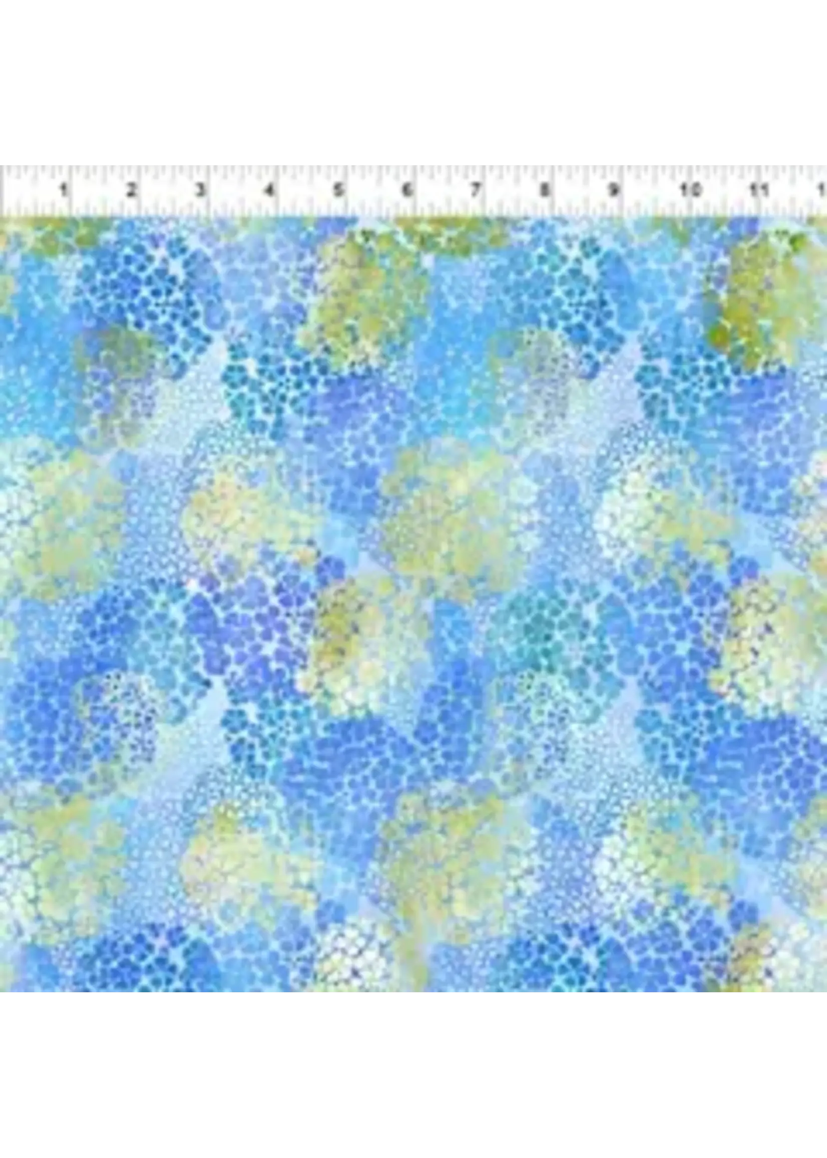 In The Beginning Garden of Dreams II - Blooms - Blue - 3JYR2 - Coupon - 70 cm x 110 cm