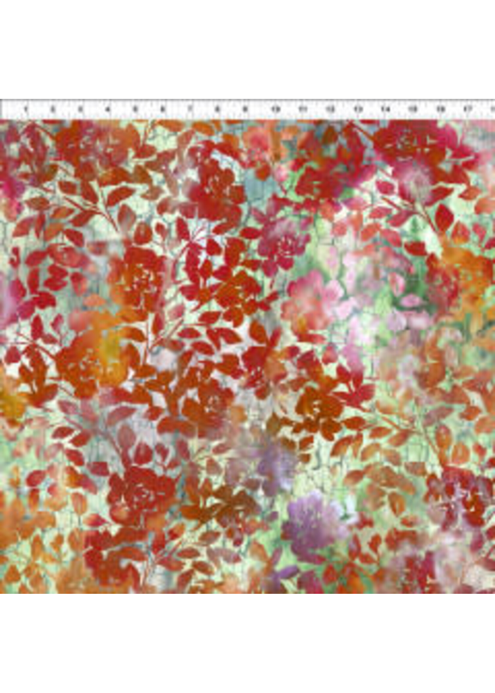 In The Beginning Haven - Roses - Red - 3HVN1 - Coupon - 95 cm x 110 cm