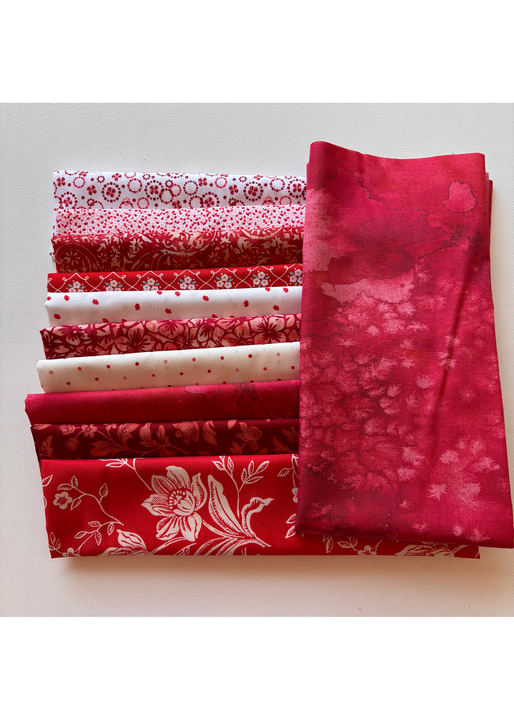 Stofpakket - Jasje - Rood/ Wit - 10 LQ+ 1 FQ