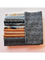 Stofpakket - Jasje - Oker/ Blauw - 10 LQ+ 1 FQ