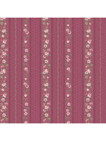 Stof Fabrics Juliet Roses - Strips - Pink  - Coupon - 100 cm x 110 cm