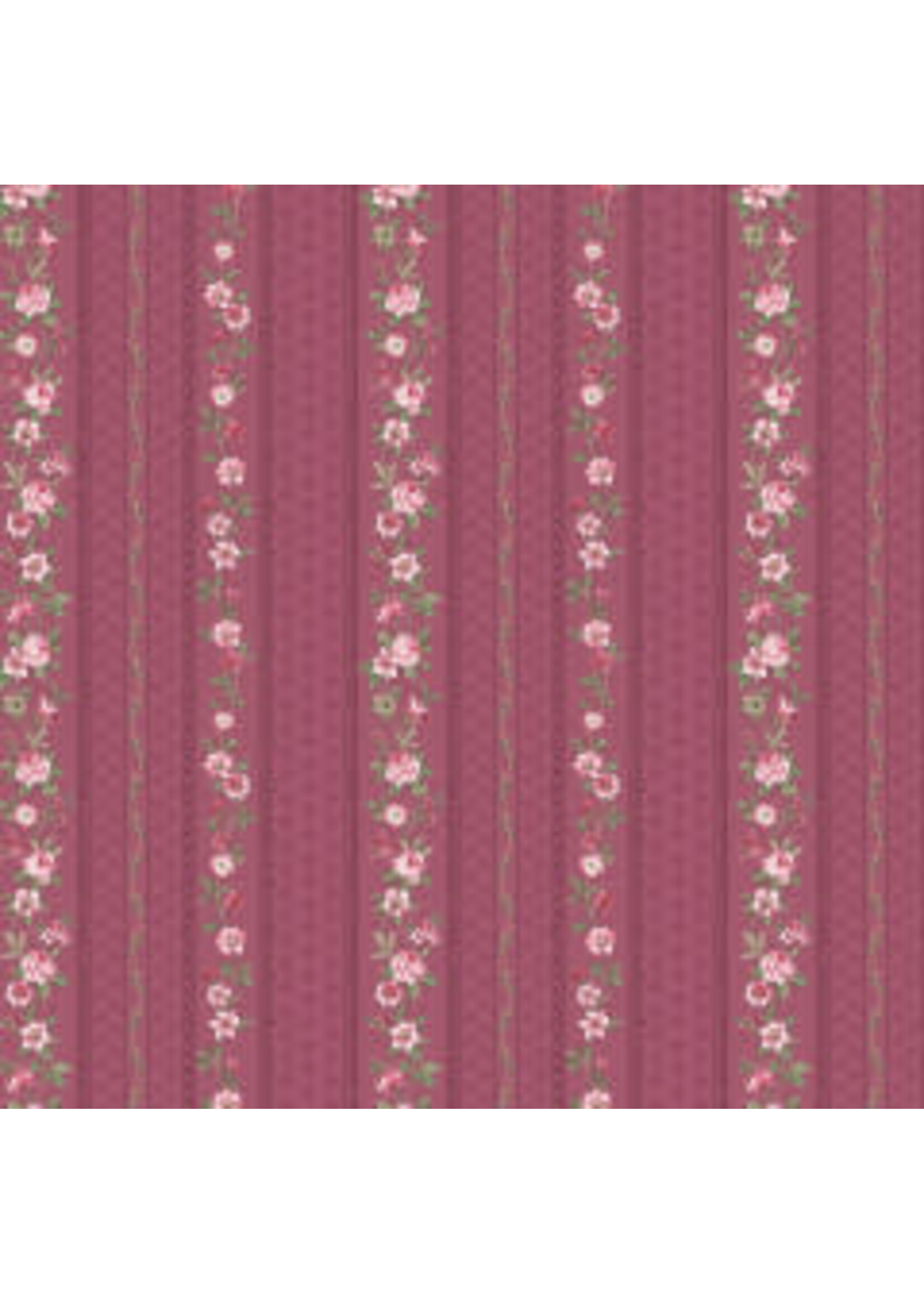 Stof Fabrics Juliet Roses - Strips - Pink  - Coupon - 100 cm x 110 cm