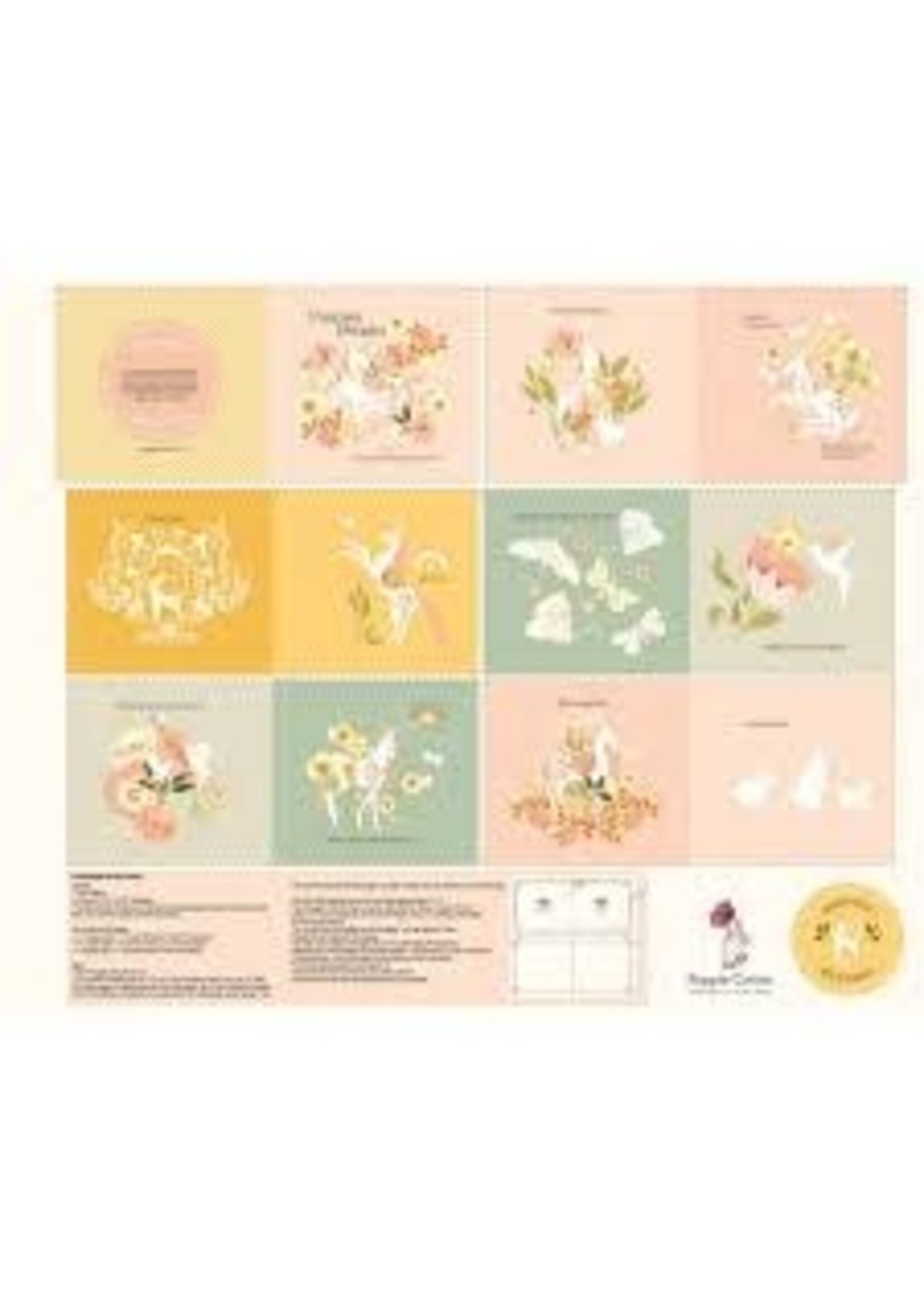 Poppie Cotton Panel - Unicorn Dream - Boek - 90 cm x 110 cm