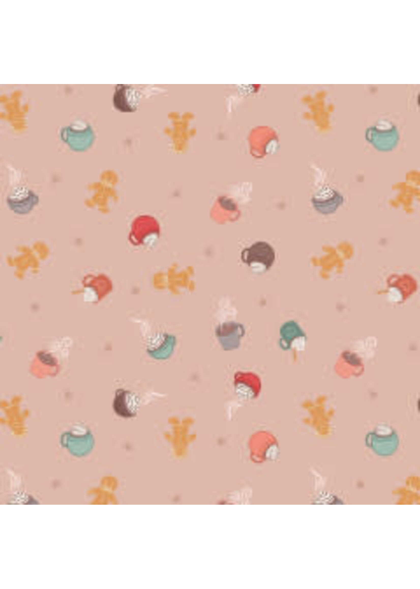 Lewis & Irene The Old Chocolate Shop - Gingerbread & Warm Mugs - Coupon - 85 cm x 110 cm