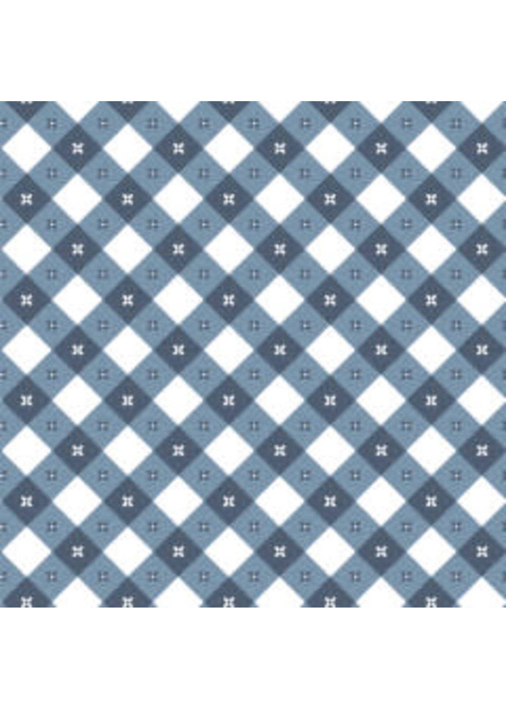 Poppie Cotton Gingham Picnic - Liberty - Blue - Coupon - 100 cm x 110 cm